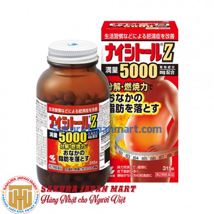 Viên uống giảm mỡ bụng Kobayashi Naishitoru Z 5000mg 315 viên